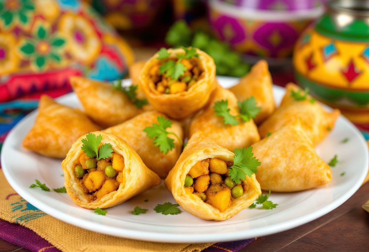 Aloo Matar Samosa Bites recipe image