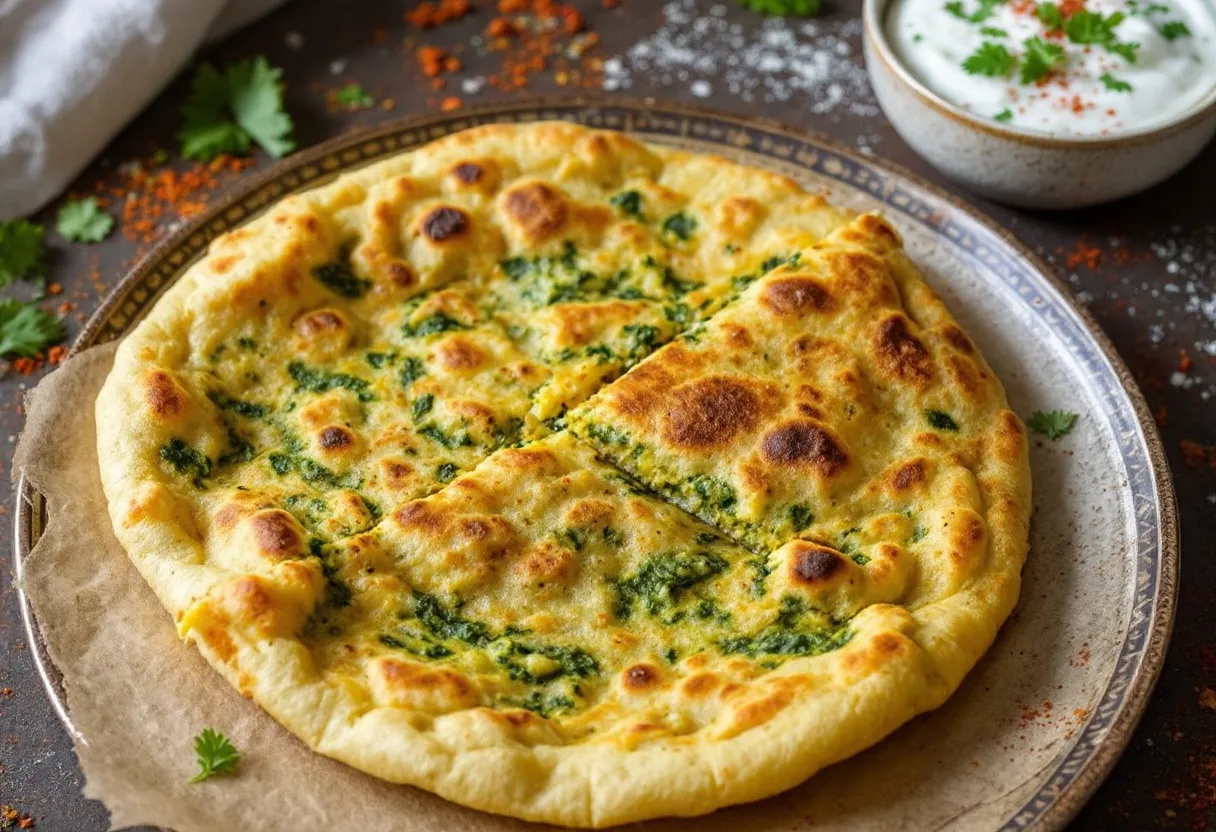 Aloo Saag Mashed Paratha