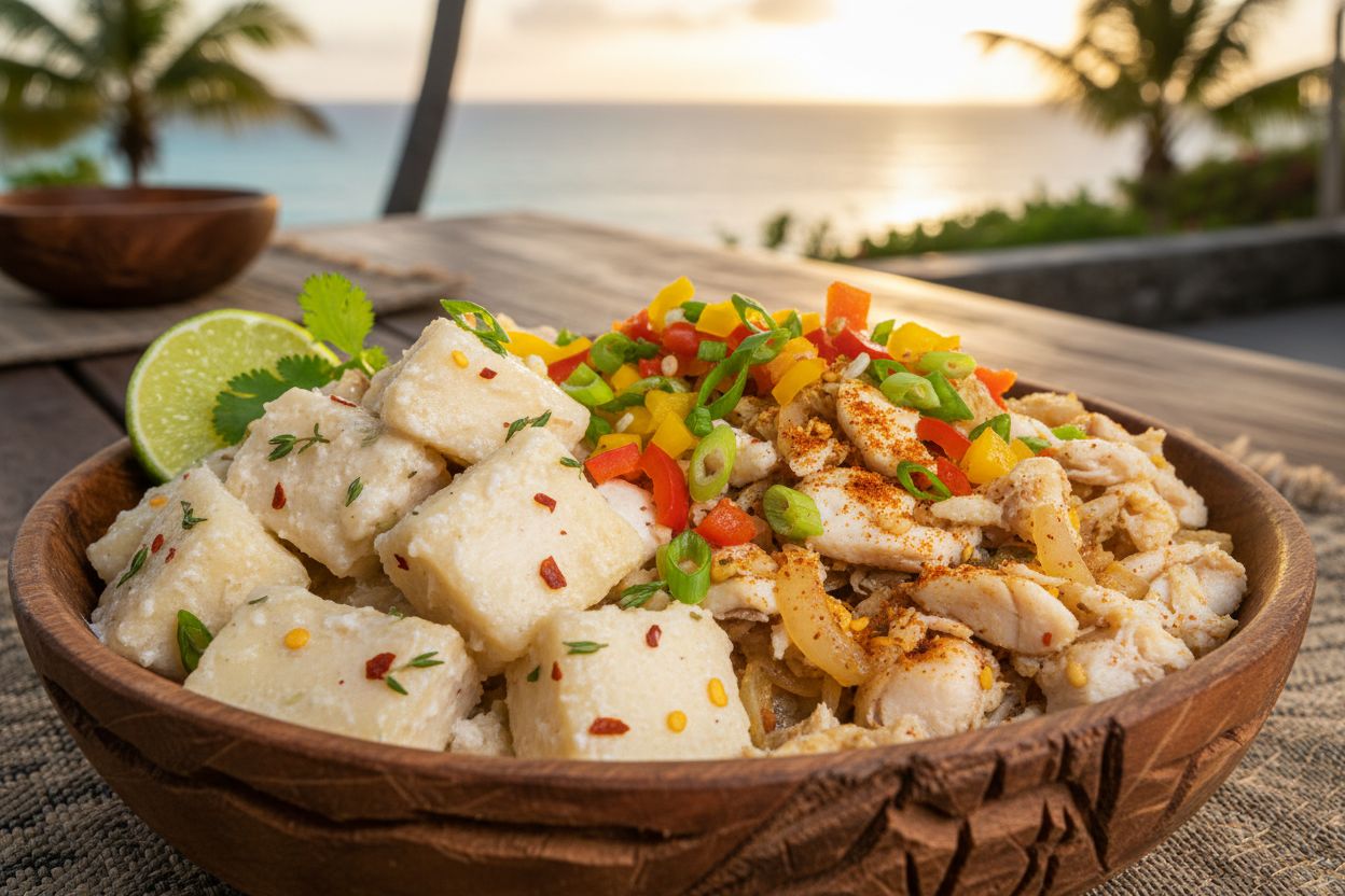 Anguillian Breadfruit and Saltfish recipe image
