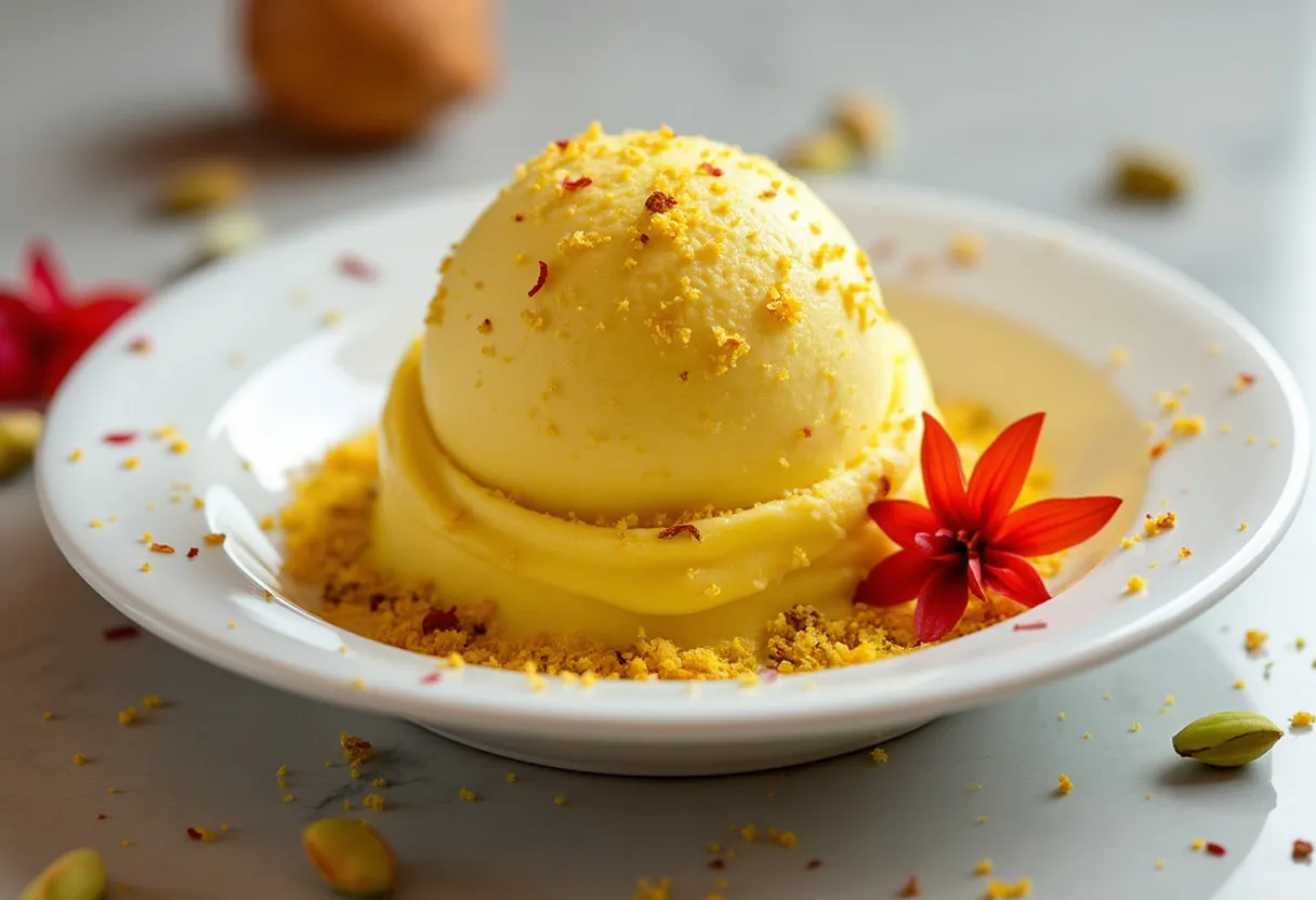 Bahraini Saffron Ice Cream recipe image