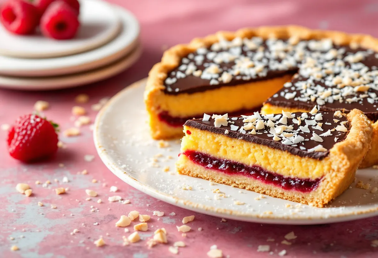 Bakewell Lamington Pie recipe image
