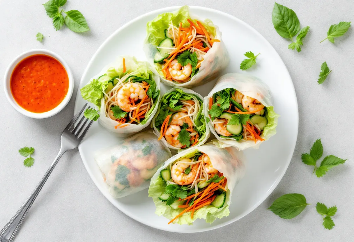 Bangkok Blanched Basil Rolls