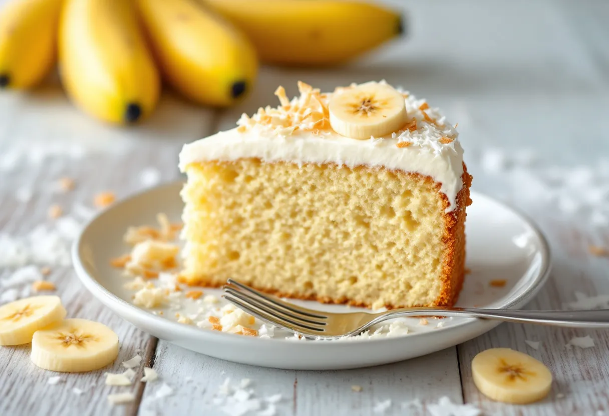 Bolo de Banana e Coco