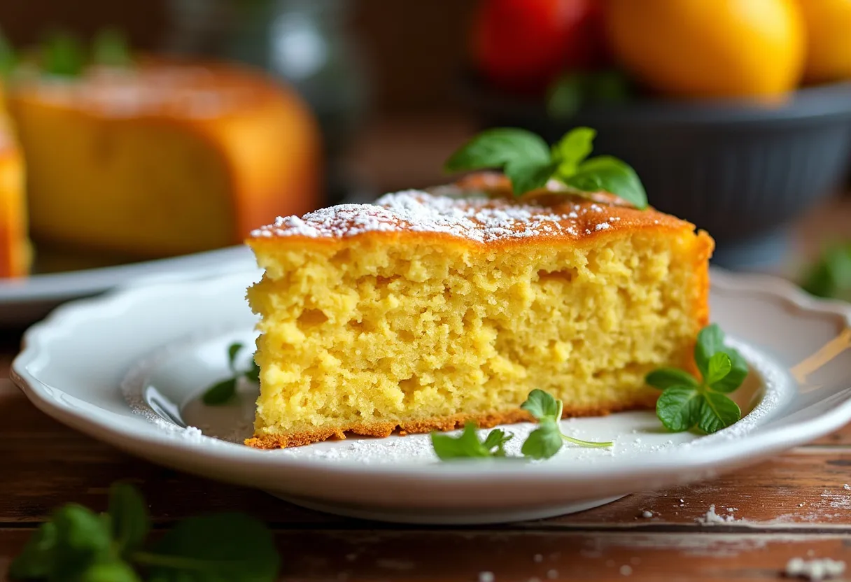 Bolo de Fubá com Queijo Minas