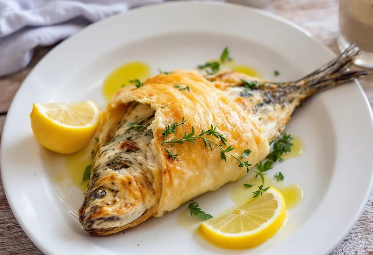 Bosphorus Encased Branzino recipe image
