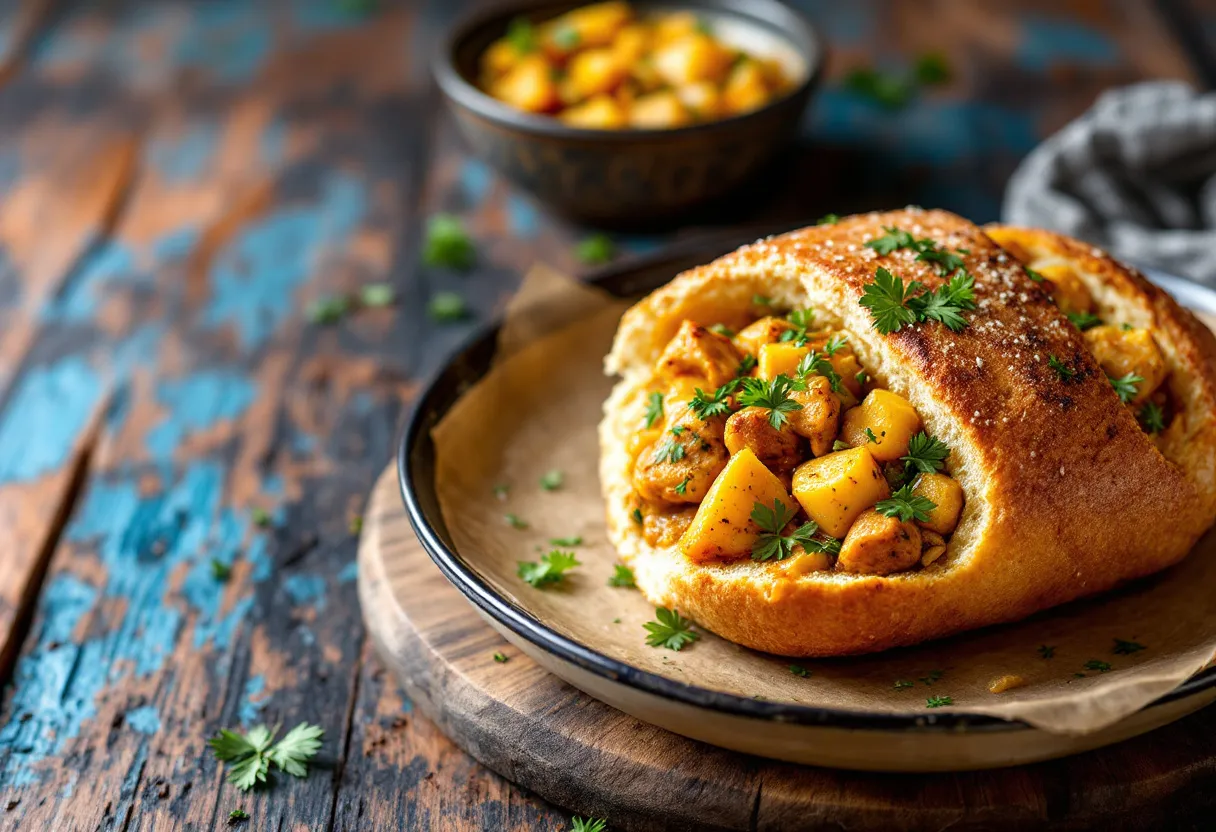 Cape Malay Curry Bunny Chow recipe image
