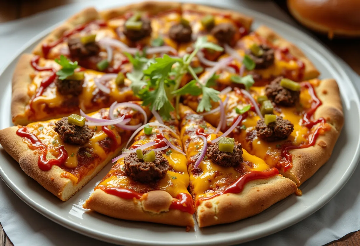 Cheeseburger Crust Pizza From Pizza Hut Commercial recipe image