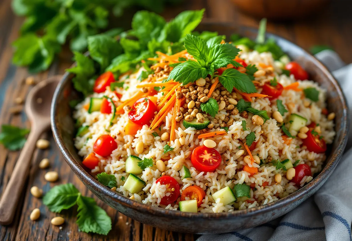 Chiang Mai Herbal Rice Salad recipe image