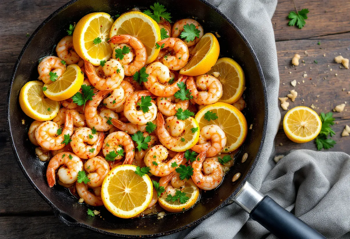 Citrus Garlic Shrimp Skillet