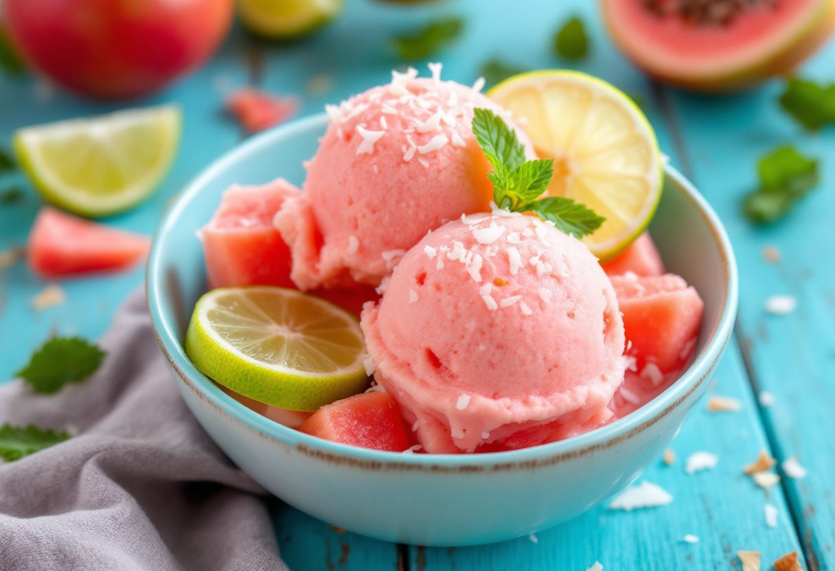 Coconut Guava Sorbet