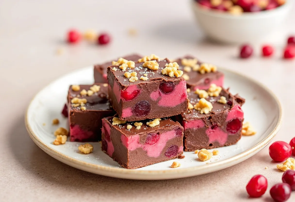 Cranberry Fudge Squares