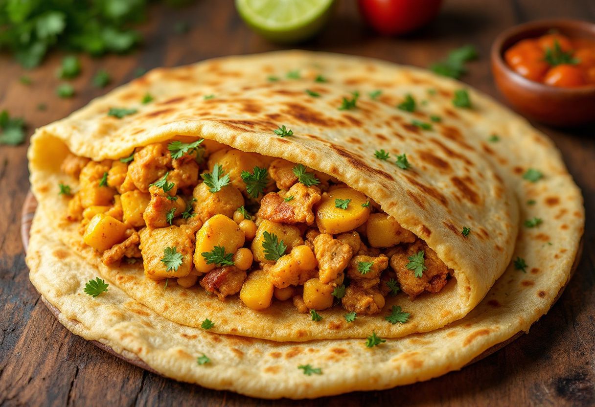 Grenadian Stuffed Roti recipe image