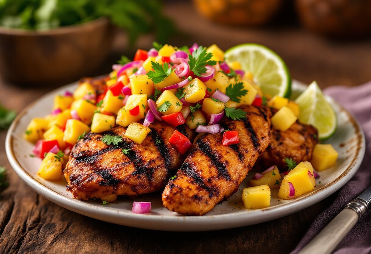 Jerk Chicken with Pineapple Salsa