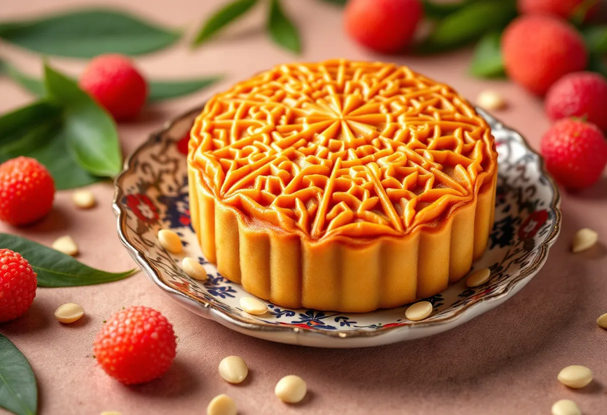 Lychee Lotus Mooncake recipe image