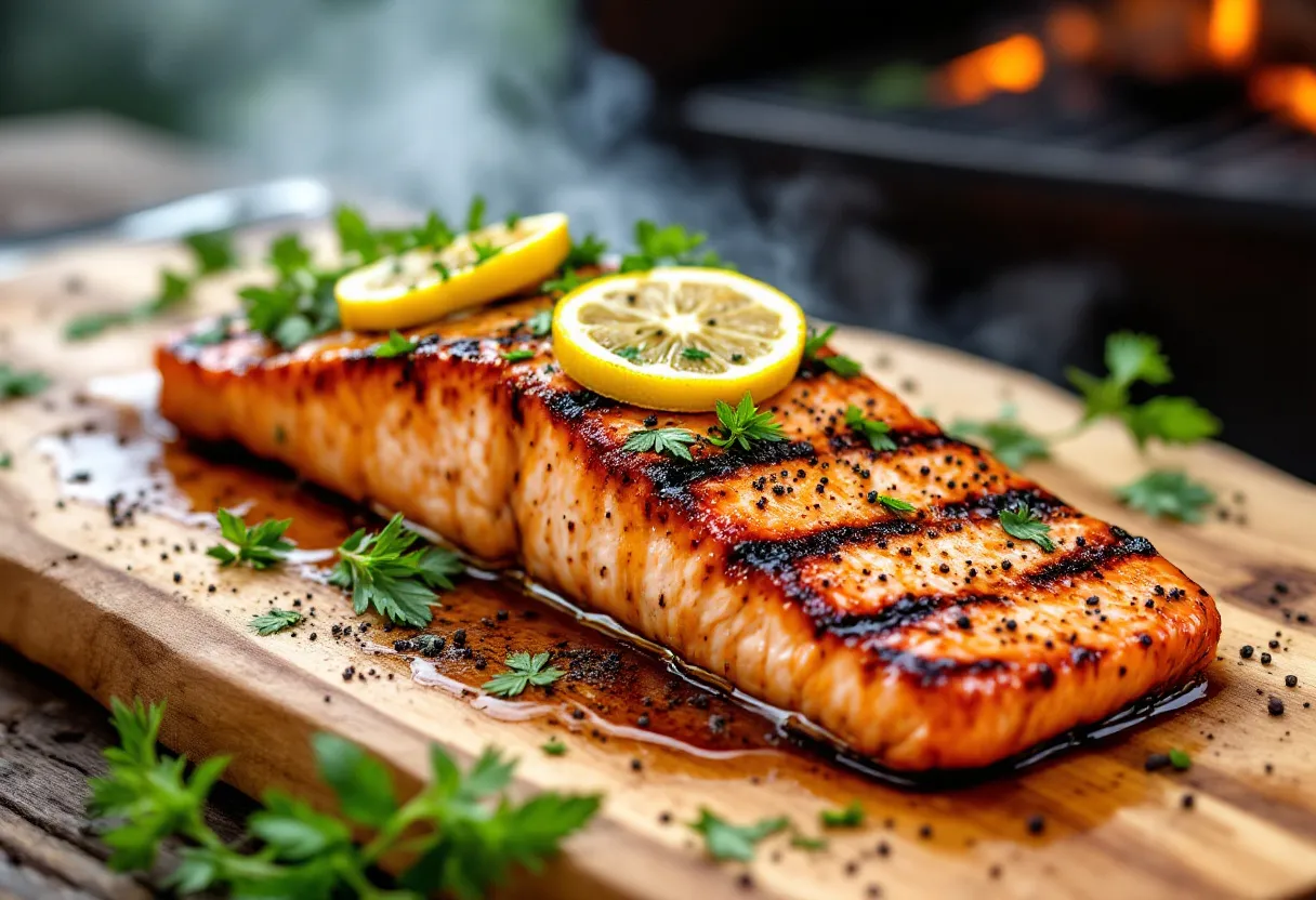 Maple Cedar Plank Salmon