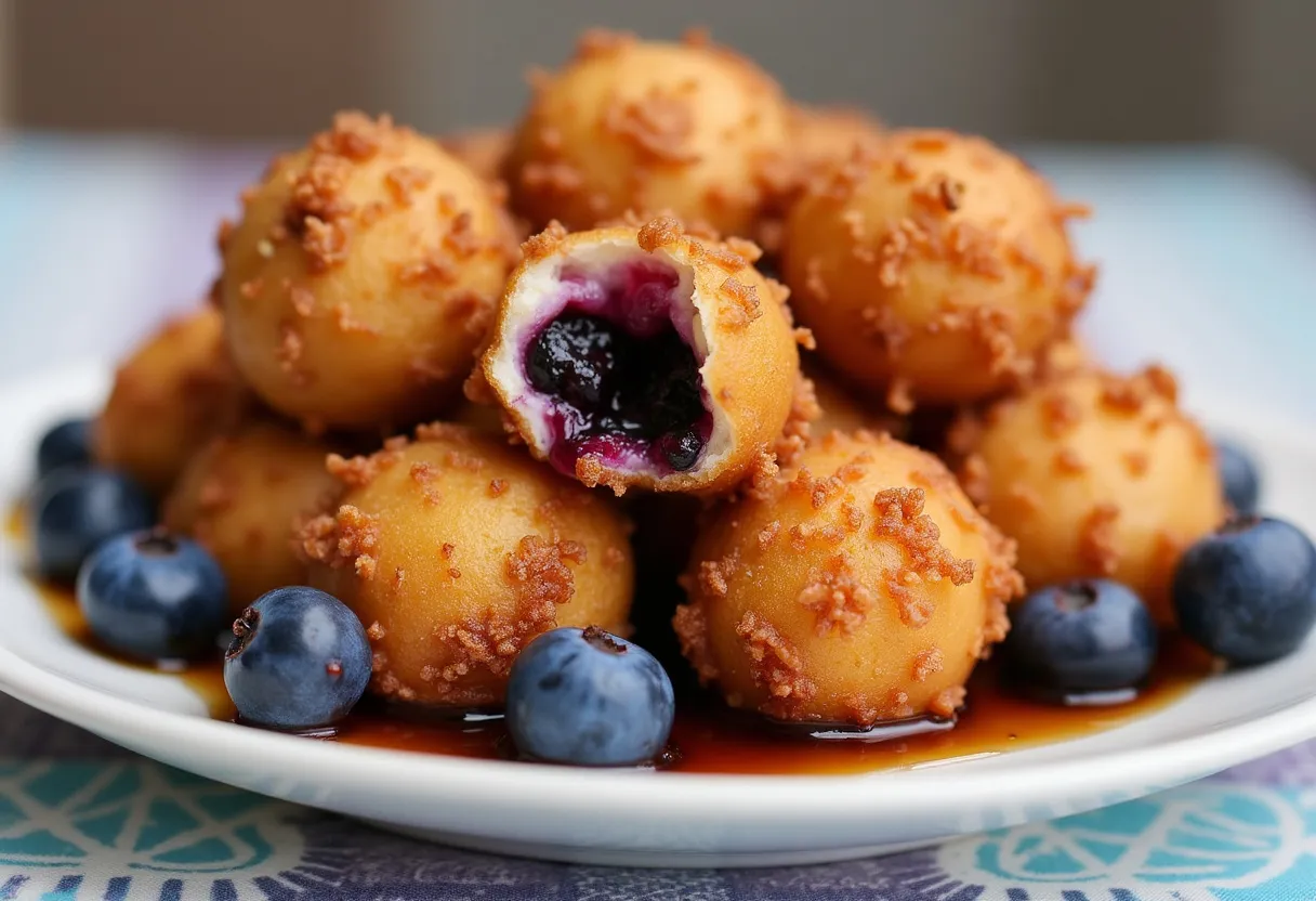 Maple Fried Blueberry Bites