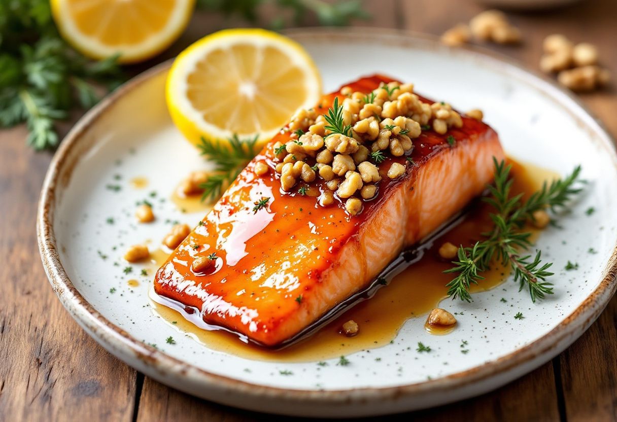 Maple Walnut Glazed Salmon