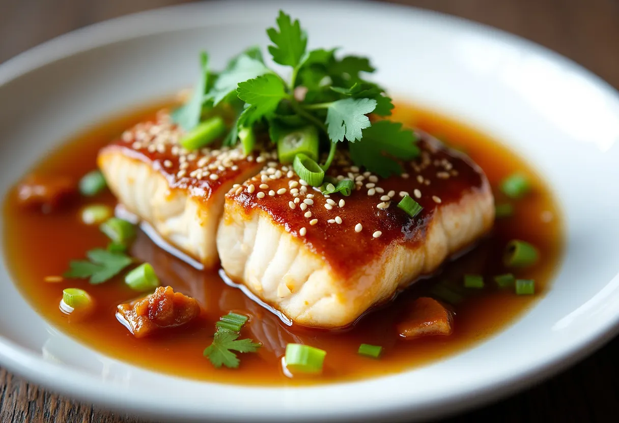 Miso Braised Barramundi recipe image