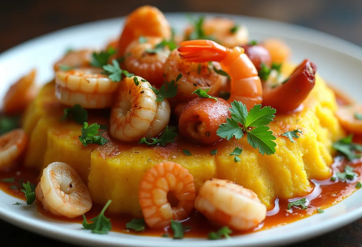 Mofongo Relleno con Mariscos