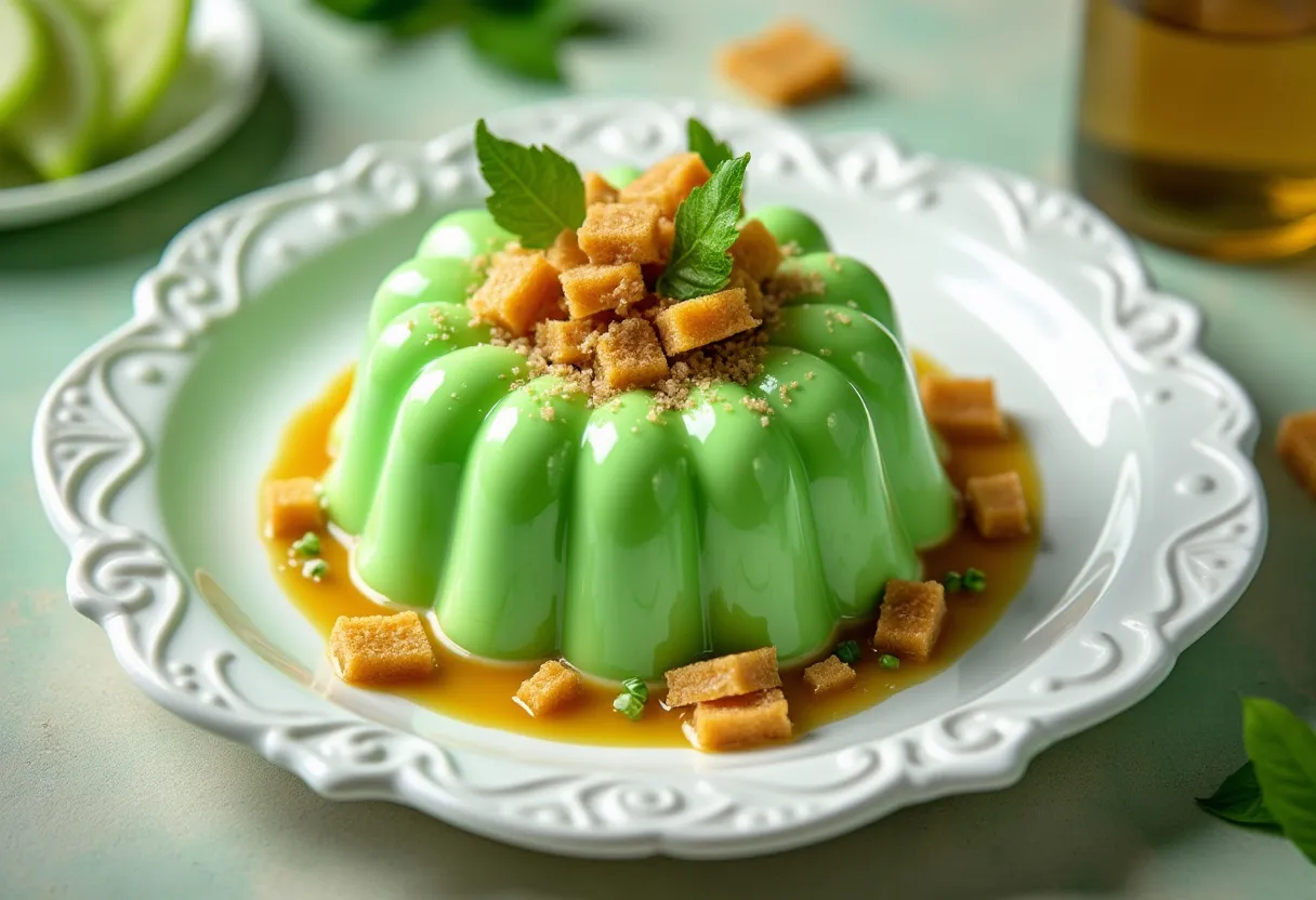 Pandan Chendol Pudding recipe image