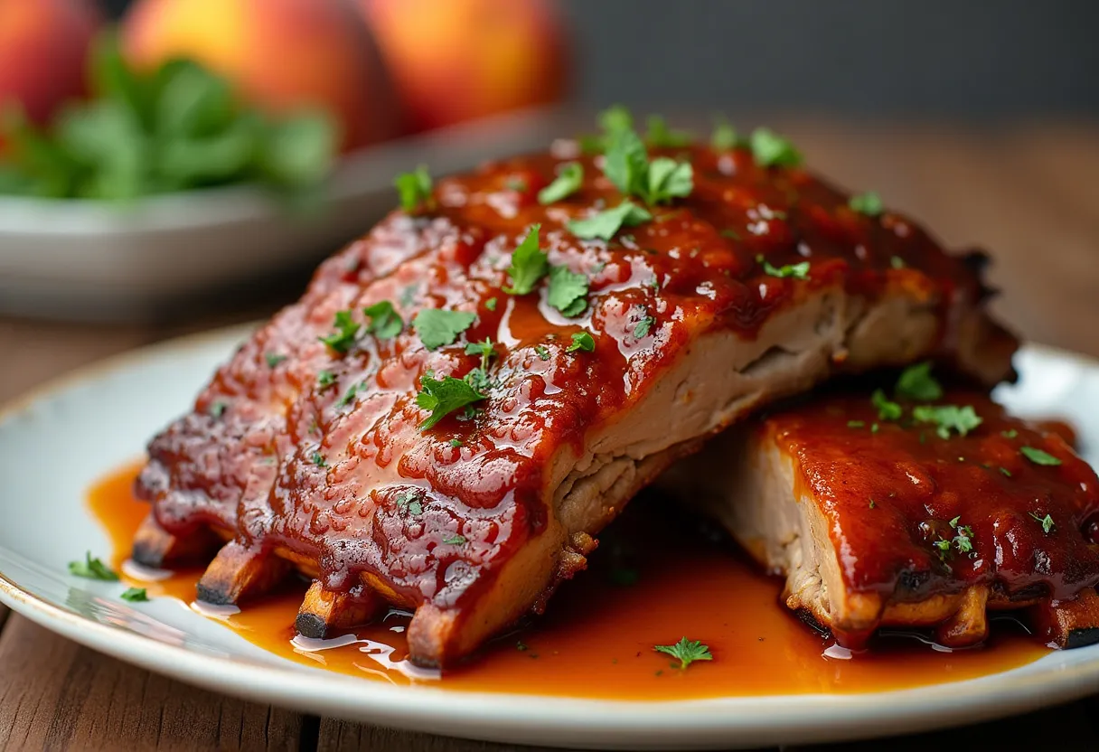 Peachwood Glazed Ribs recipe image