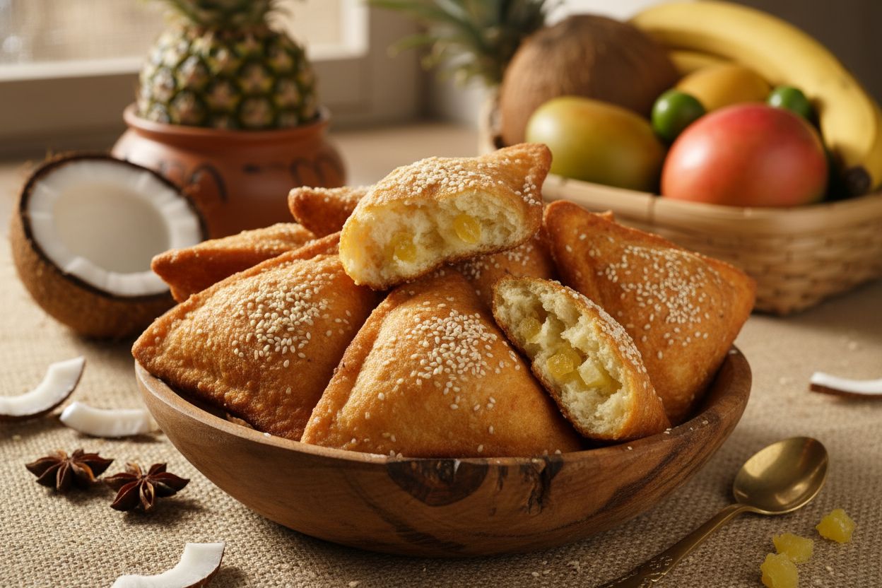 Pineapple Sim Sim Mandazi recipe image