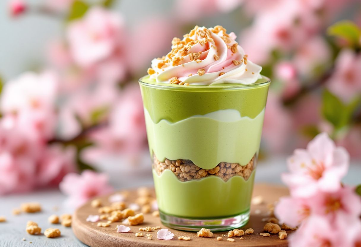 Sakura Matcha Parfait recipe image
