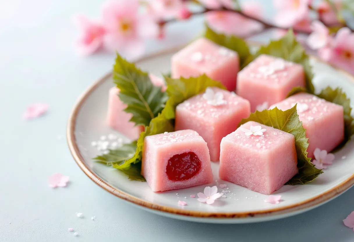Sakura Mochi Squares recipe image