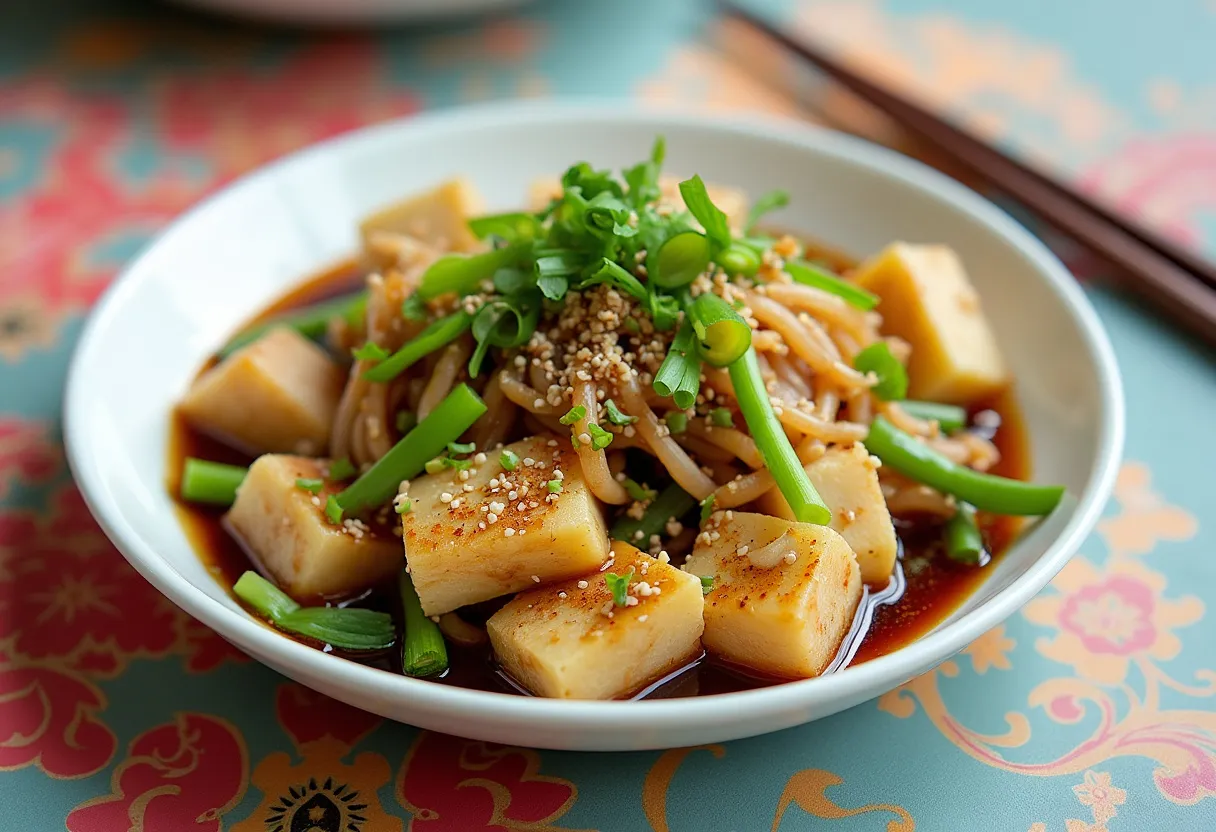 Scallion Braised Nian Gao