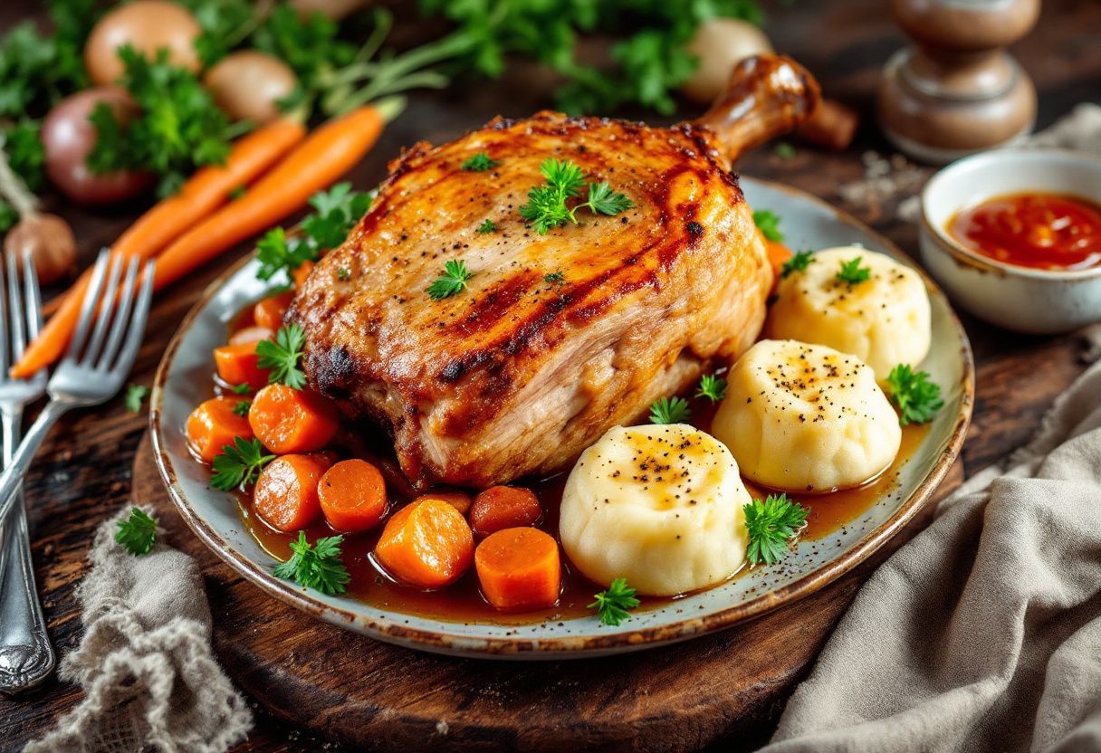 Schweinebraten mit Knödel recipe image