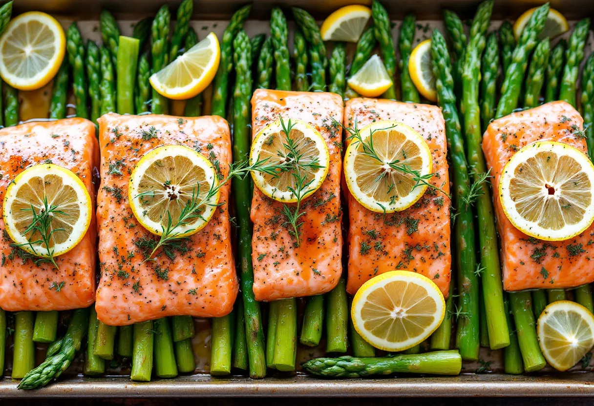 Sheet Pan Lemon-herb Salmon With Asparagus