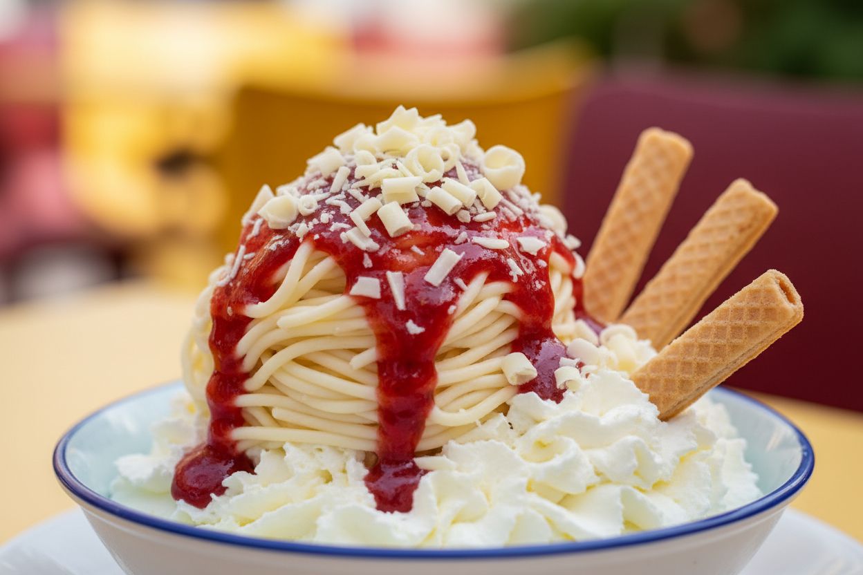 Spaghettieis recipe image