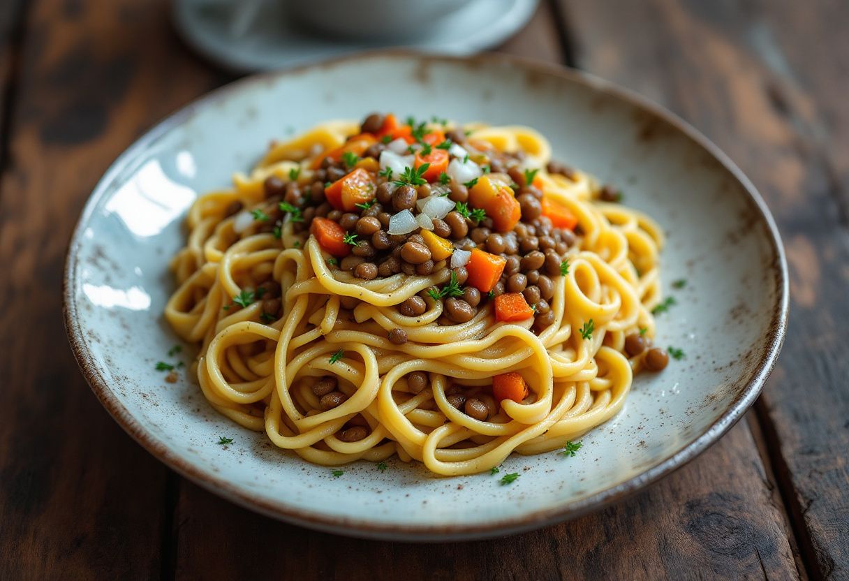 Spätzle mit Linsen recipe image