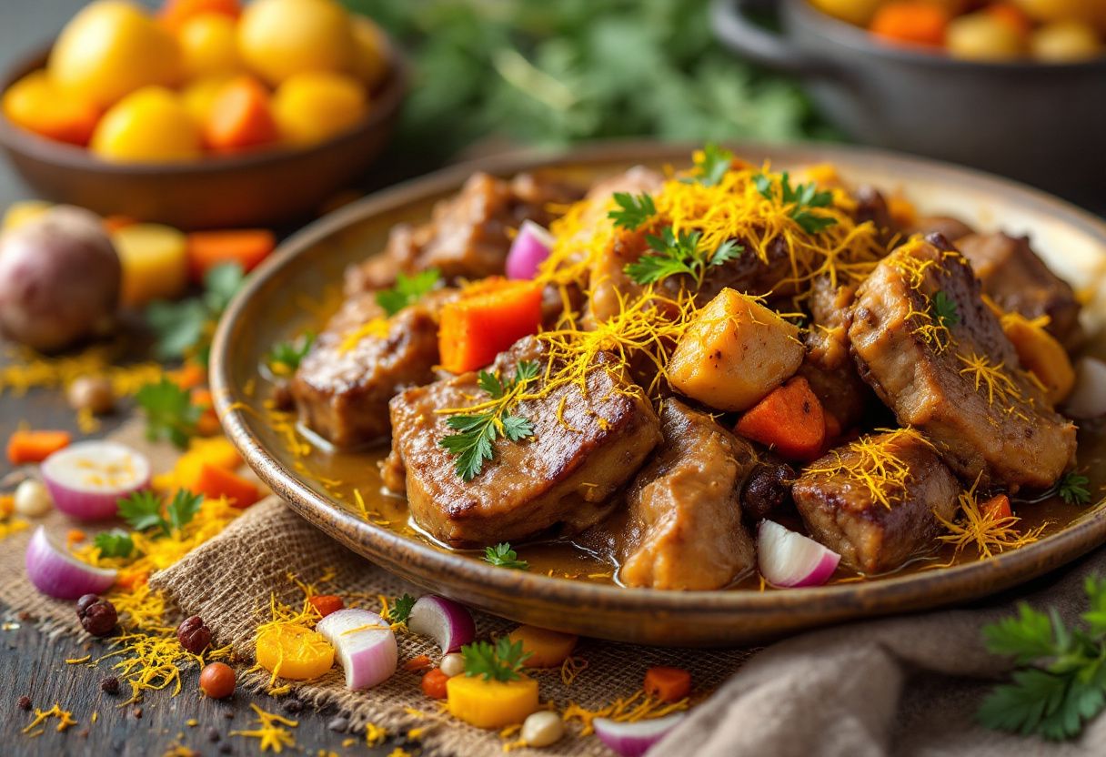 Steamed Goat with Saffron and Somali Spices recipe image