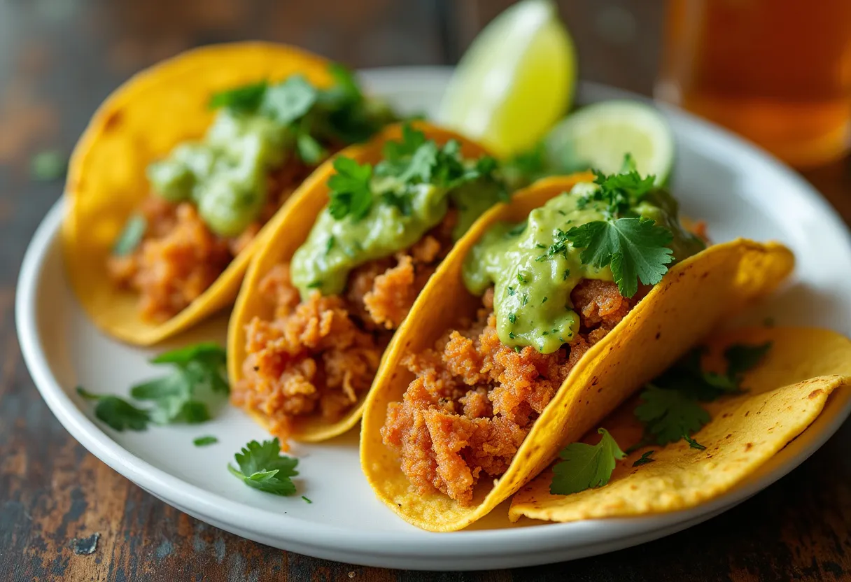 Tacos Chicharrón con Salsa Verde