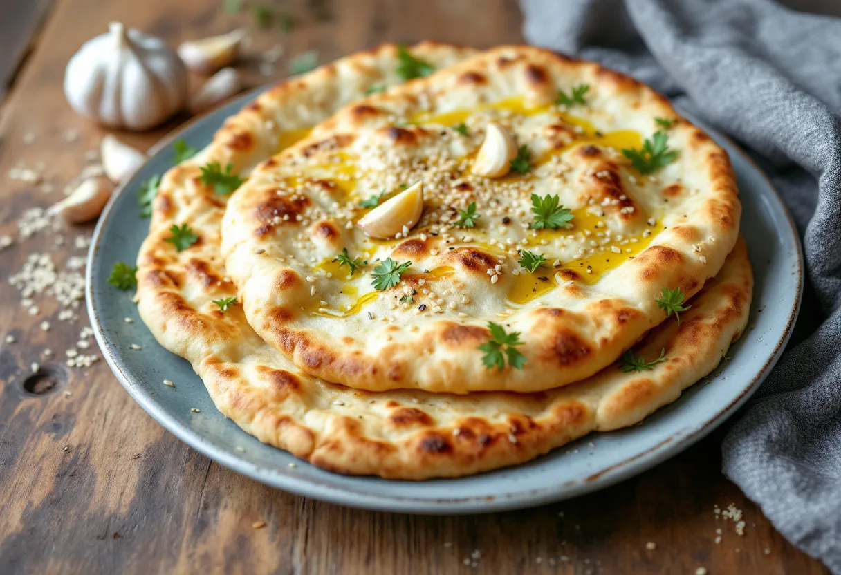 Tahini Garlic Khubz recipe image