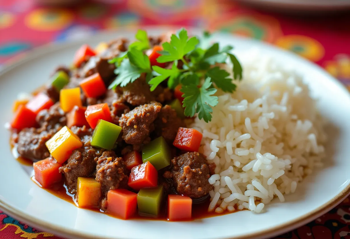 Umuceri na Nyama recipe image