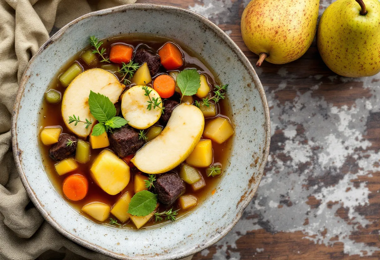 Westphalian Pear and Black Pudding Stew