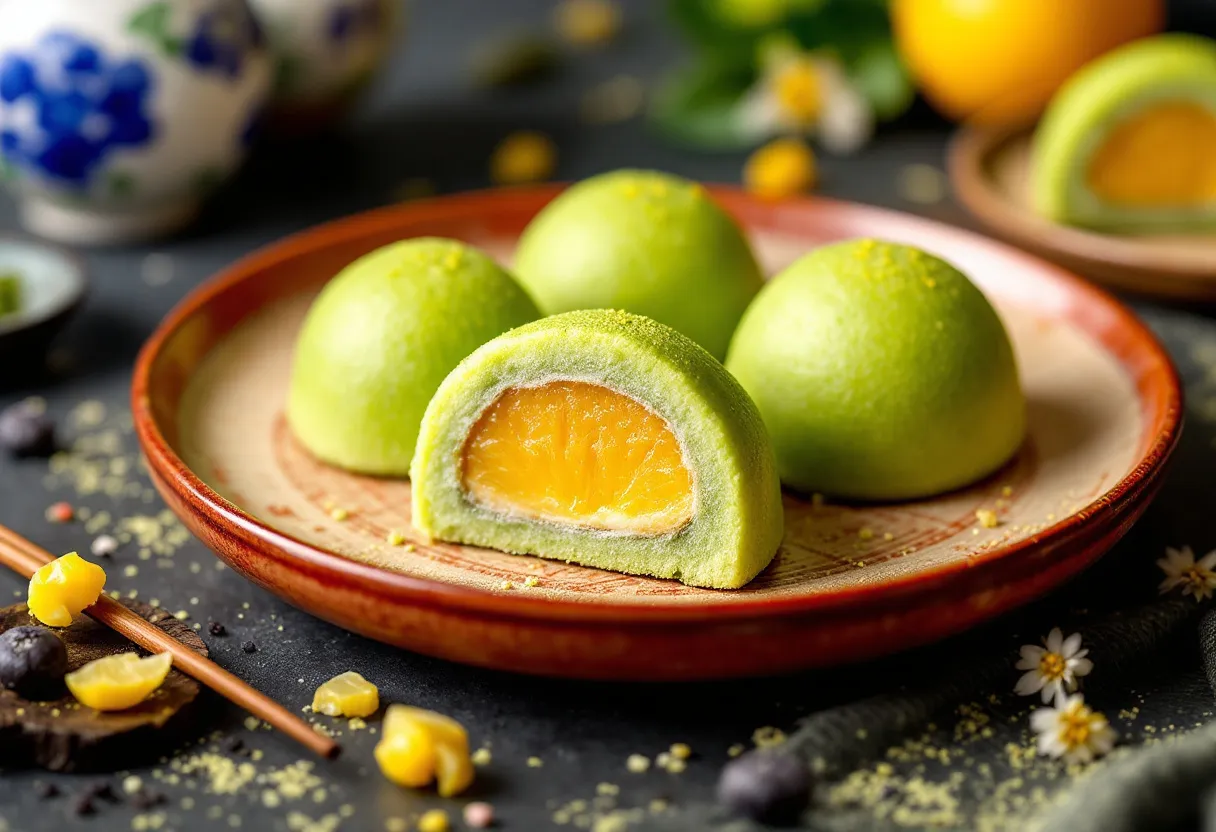 Yuzu Matcha Mochi