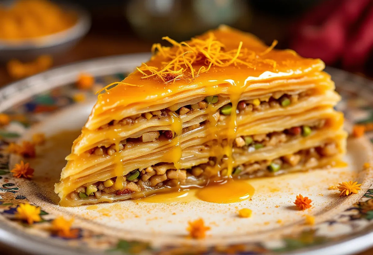 Zabib Saffron Baklava recipe image