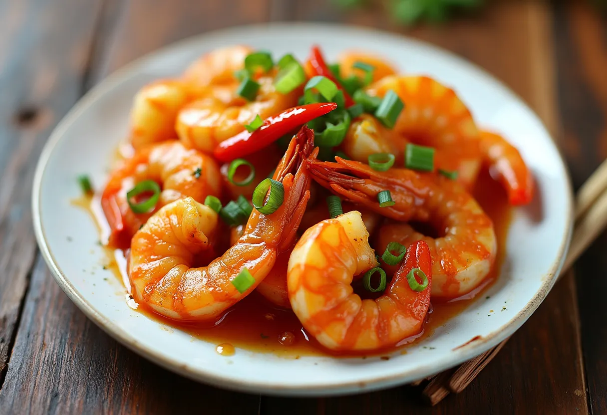 Zhejiang Tangerine Prawn Stir-Fry