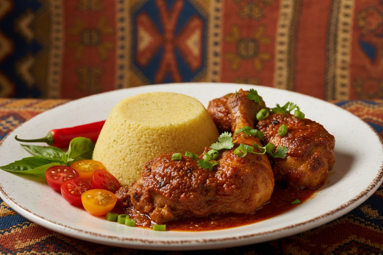 Amiwo et Poulet en Sauce recipe image