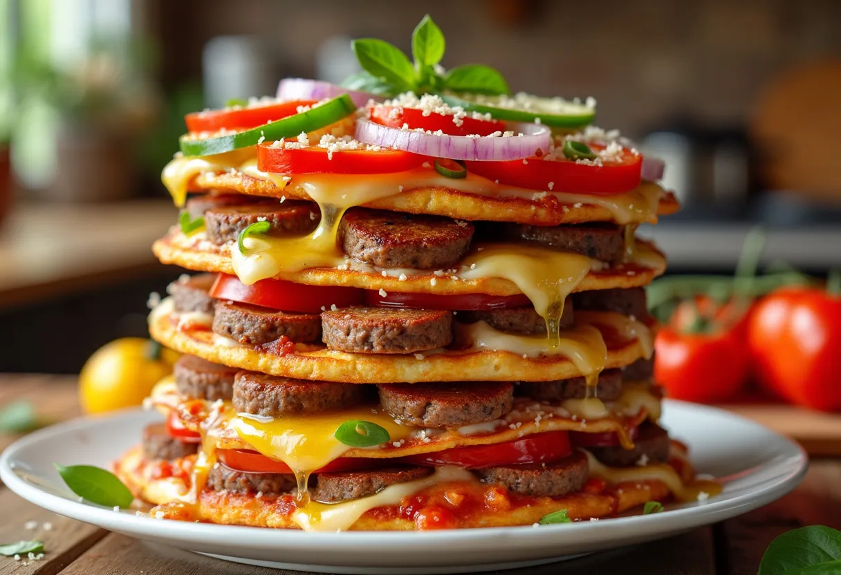 Triple-decker Sausage Pizza From Teenage Mutant Ninja Turtles Tv Show